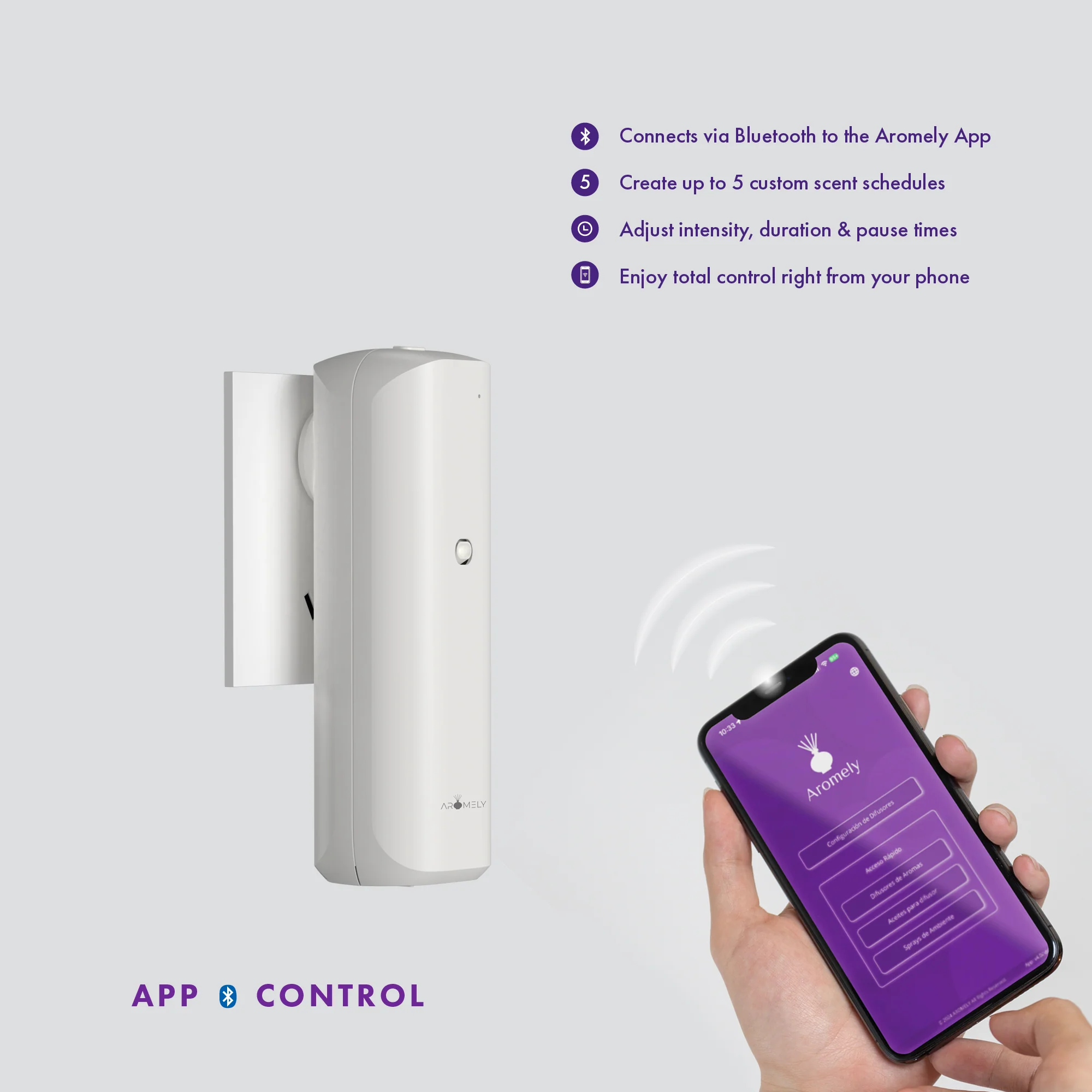 ARO-BLISS - Smart Plug-In Bluetooth Scent Diffuser Up to 500 Sq Ft - Image 3