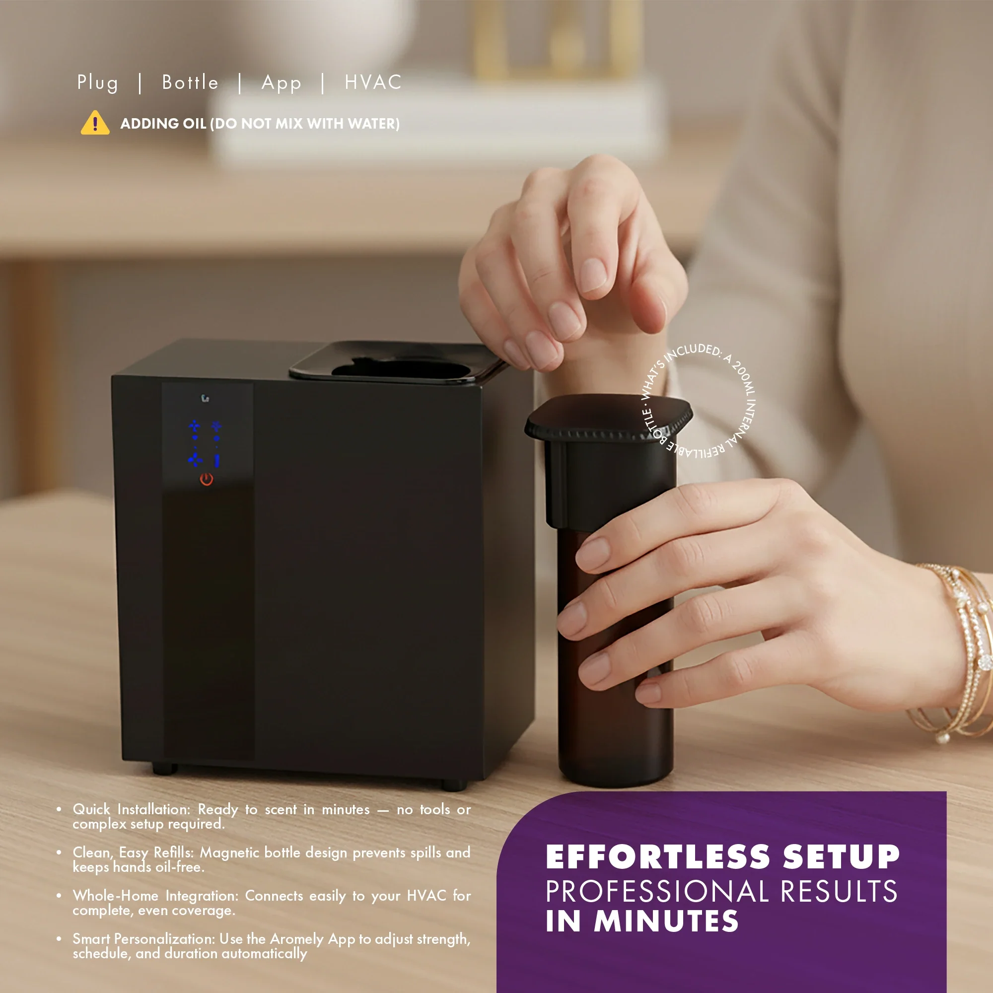 ARO HOME - Smart HVAC Scent Diffuser Up to 1,800 Sqft - Bluetooth & Waterless - Image 6