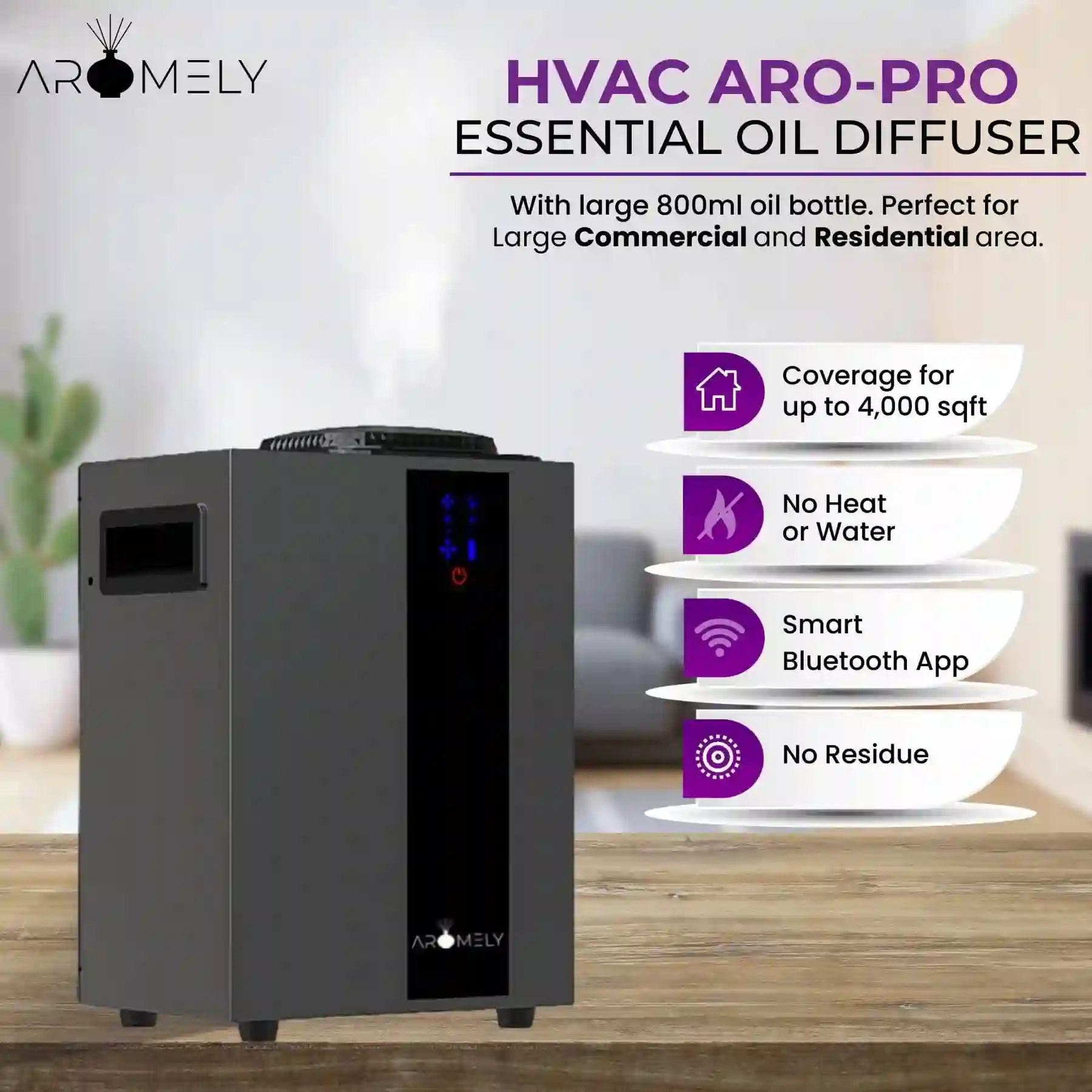 ARO PRO Smart HVAC Scent Diffuser Up to 4,000 Sqft - Bluetooth & Waterless - Image 3